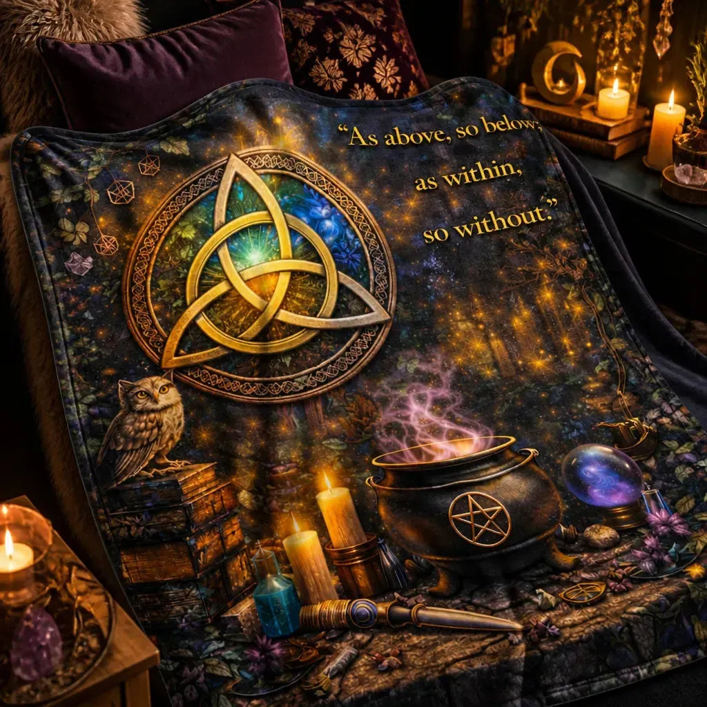Pagan Celtic Knot Triquetra Wicca Blanket for Witchy Yule Home Decor_mockup_3.webp