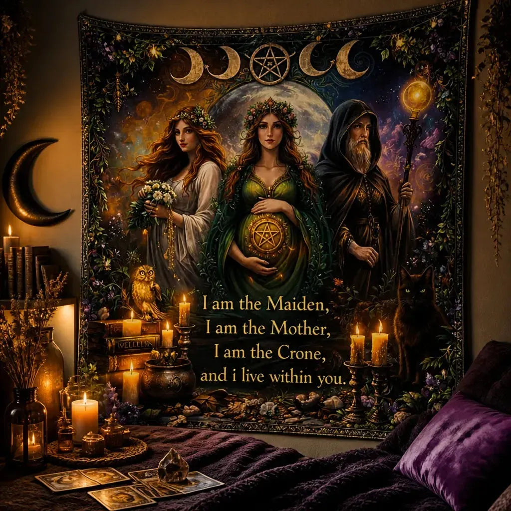 Pagan Triple Moon Goddess Tapestry Wiccan Altar Wall Hanging_mockup_3.webp