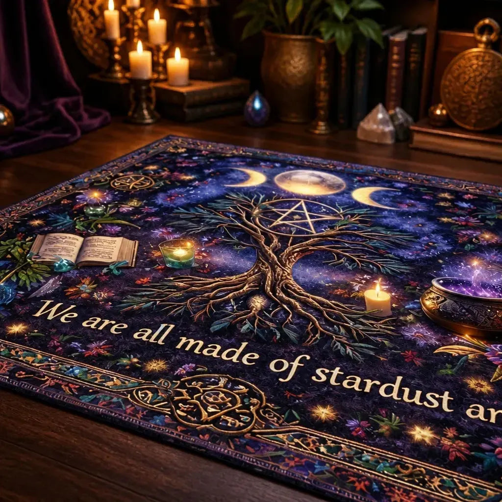 Pagan Triple Moon Tree of Life Area Rug – Spiritual Wicca Carpet for Mystical Home Decor_mockup_3.webp