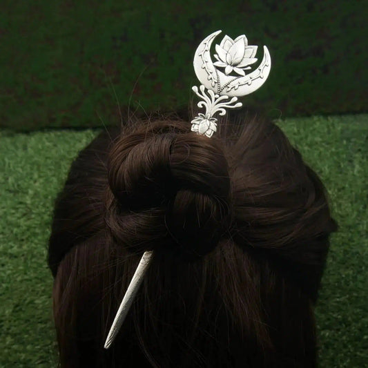 Pagan Witch Moon Hairpin Witchy Hair Accessories-MoonChildWorld