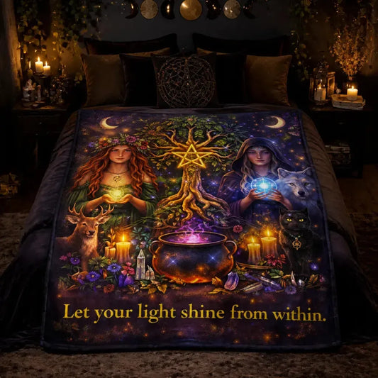Pagan and Wicca Goddess Blanket witch Tree of Life Witchy Home Decor_mockup_1.webp