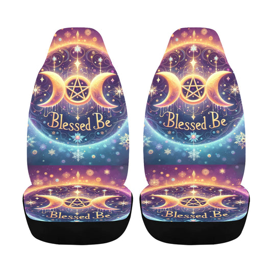 Pentacle Triple Moon Wicca Car Seat Covers-MoonChildWorld