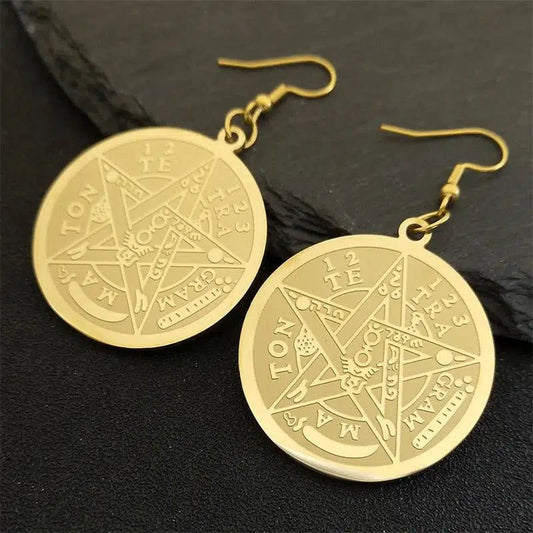 Pentacle Witchcraft Earrings-MoonChildWorld