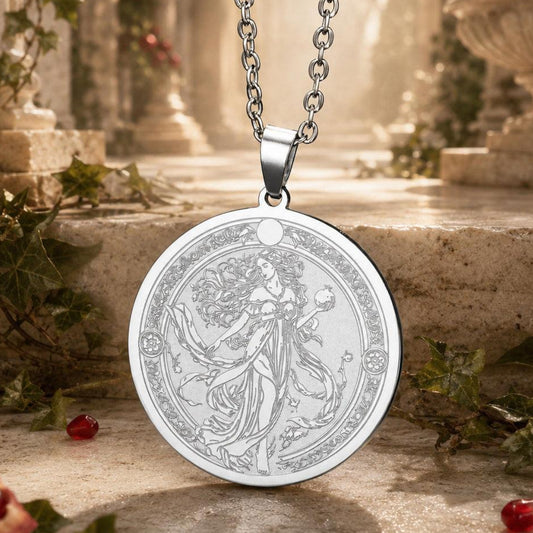 Persephone pomegranate necklace Greek goddess pendant – mystical altar photo 2