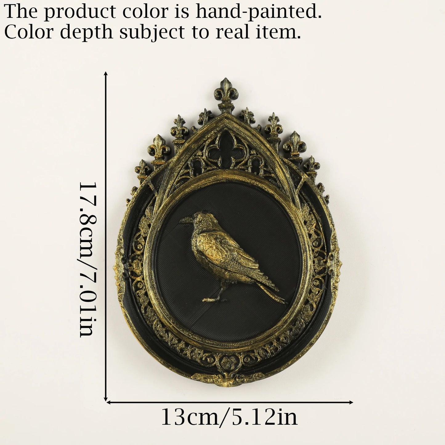 Raven Embossed Resin Wall Plaque Gothic Vintage Wall Decor-MoonChildWorld