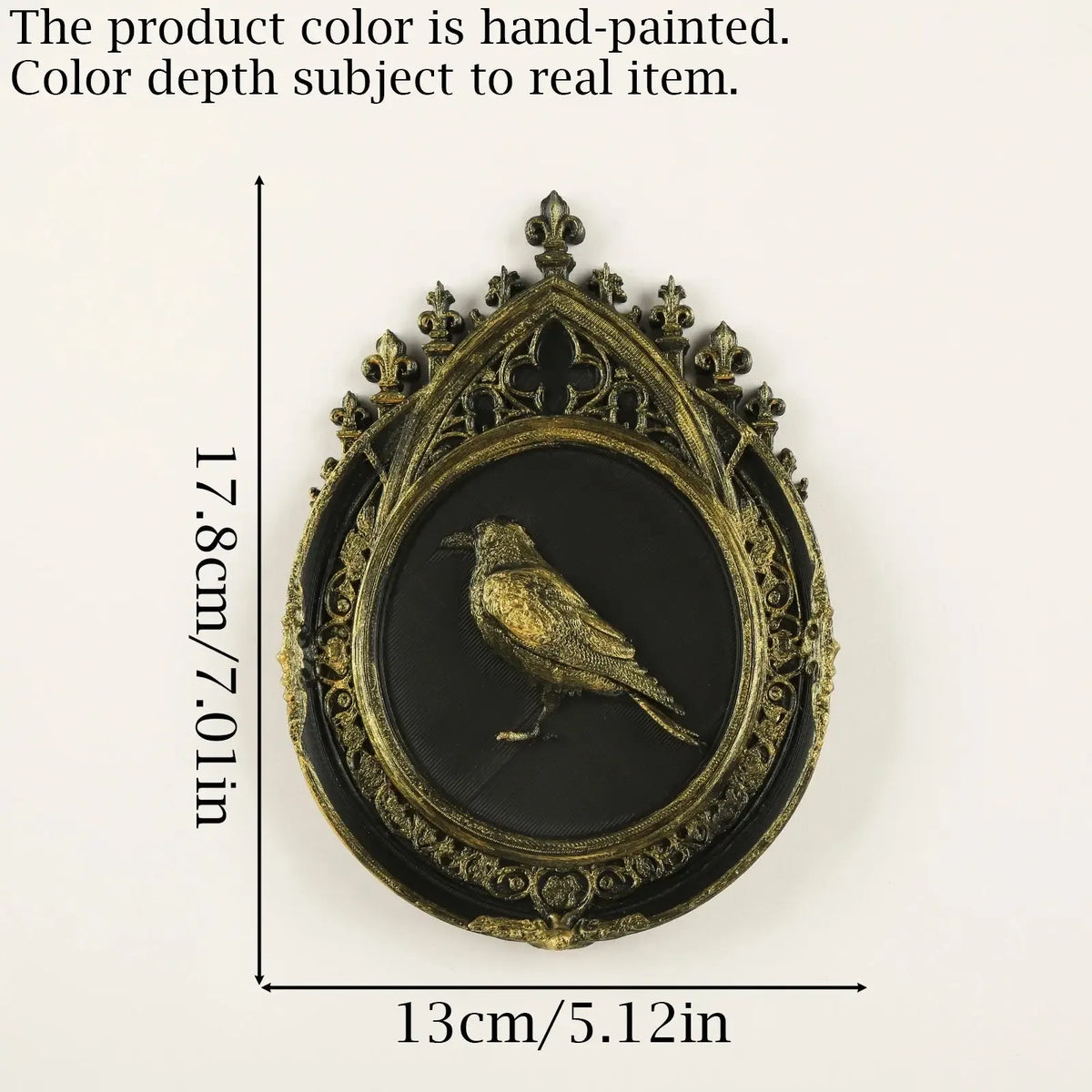Raven Embossed Resin Wall Plaque Gothic Vintage Wall Decor-MoonChildWorld