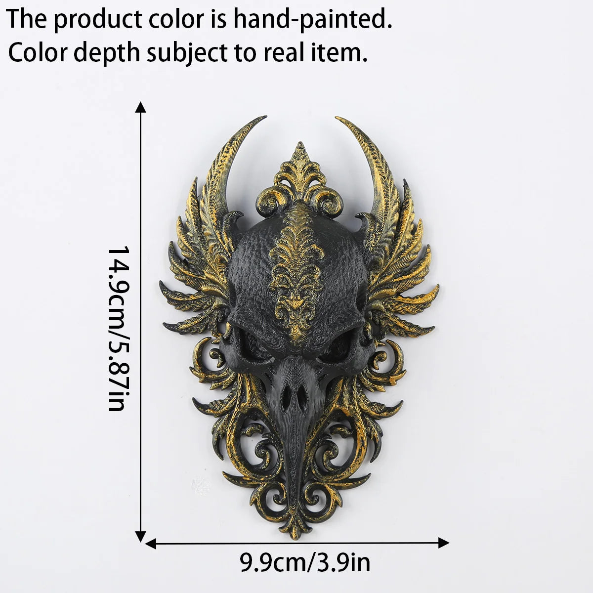 Raven skull wall decor – witchy gothic home decor styled on wall