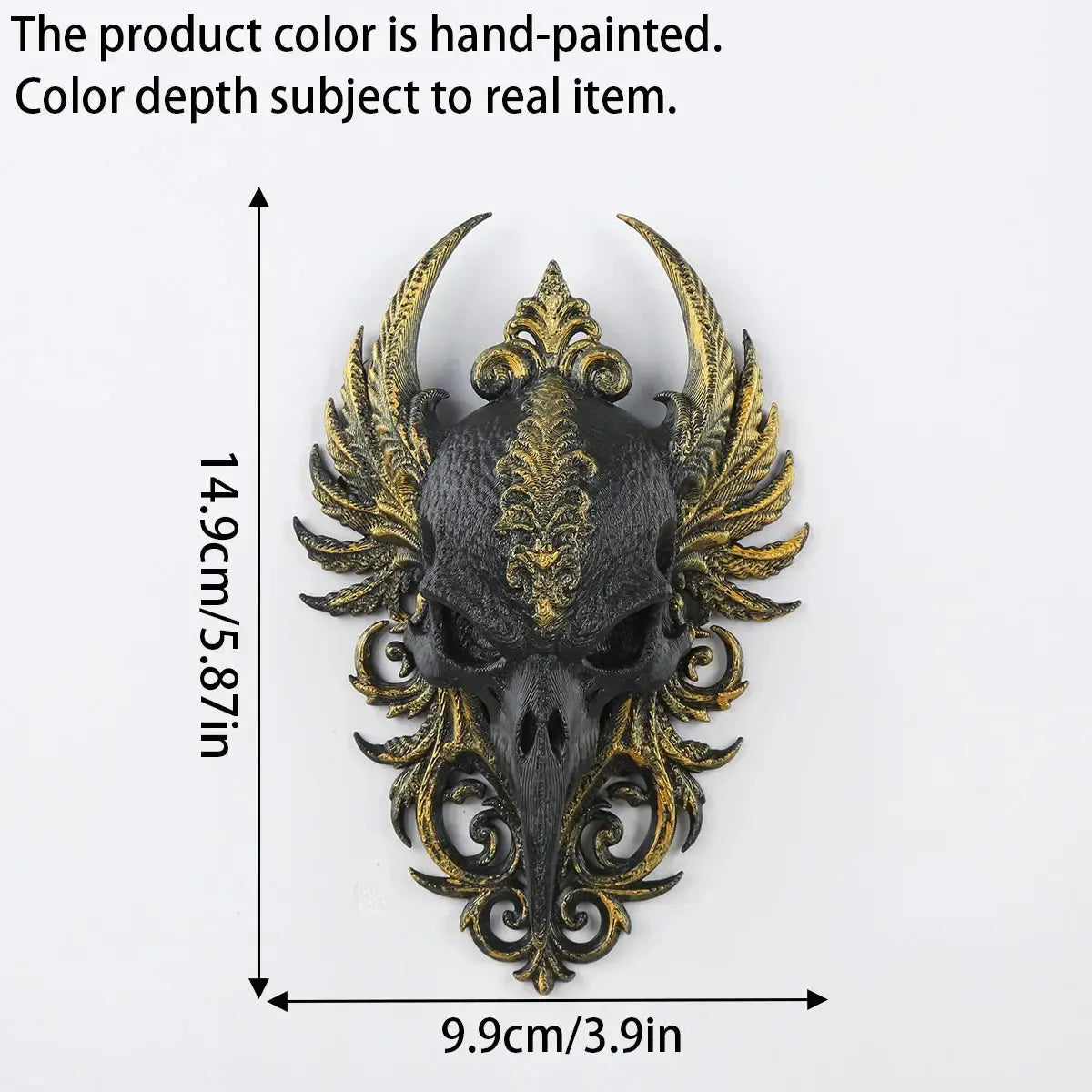 Raven skull wall decor – witchy gothic home decor styled on wall