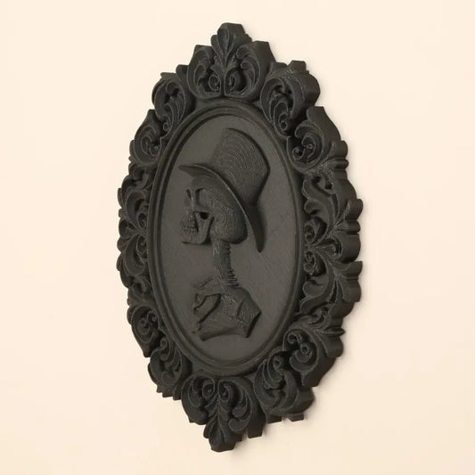 Retro Carved Gentleman Skull Wall Decorative Frame For Halloween Wall Decoration
