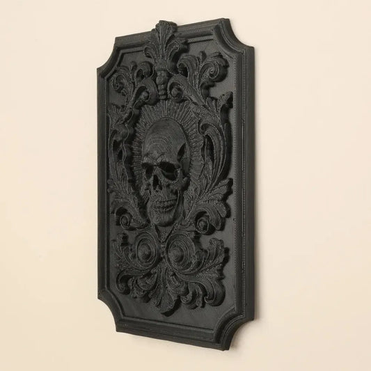Retro Carved Skull Wall Decorative Plaque For Halloween Home Decor