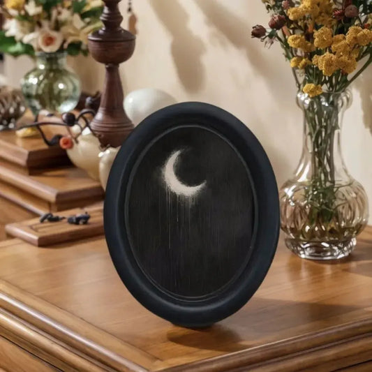 Retro Dark Crescent Moon Wall Decoration – close-up detail