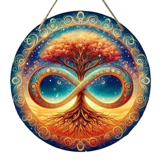 Retro Tree of Life Wooden Sign Pagan Hanging Sign Home Decor-MoonChildWorld