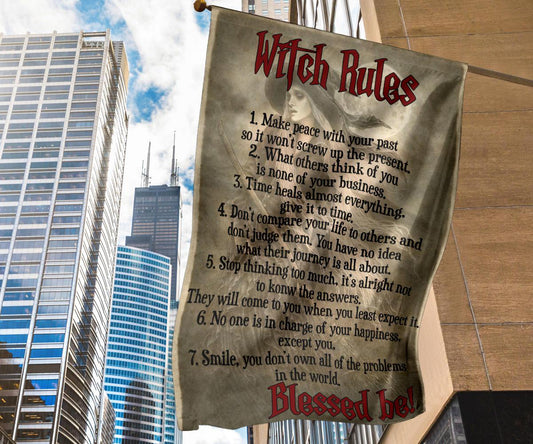 Rules of Witch Flag Halloween Decor-MoonChildWorld