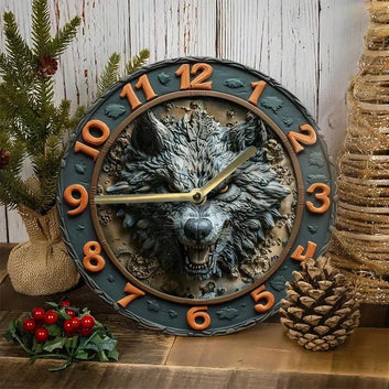 Gothic Wolf Wall Clock Spirit Animals Home Decor-MoonChildWorld