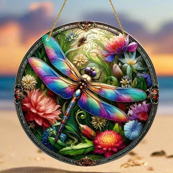 Dragonfly Suncatcher Psychelic Window Hanging Dragonfly Acrylic Sign-MoonChildWorld