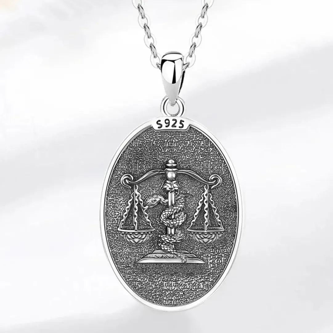 925 Sterling Silver Themis Goddess of Justice Sword Balance Scales Necklace Wicca Pagan Jewelry-MoonChildWorld