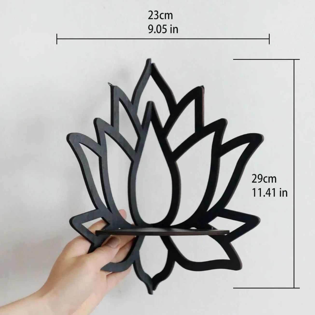 Crystal Wall Shelf Wooden Butterfly Lotus Moth Crystal Hanging Shelf-MoonChildWorld