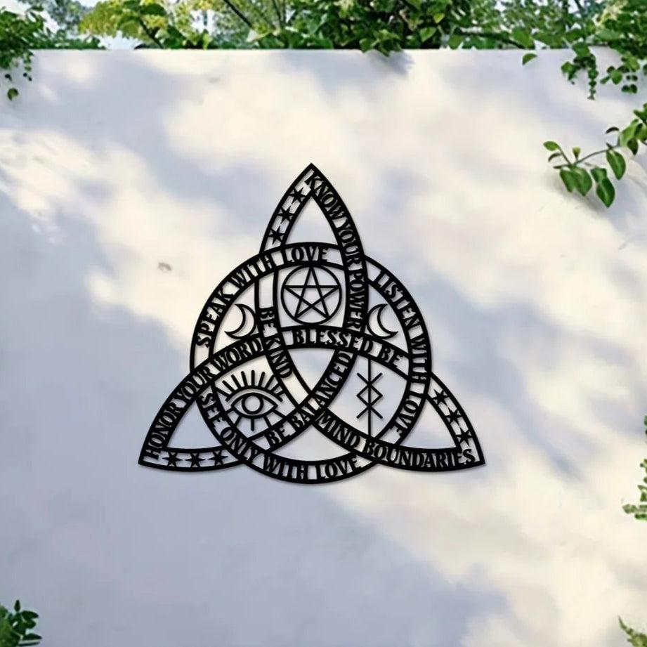 Witch Celtic Knot Metal Sign Triquetra Wall Art - Pagan Metal Sign for Wiccans-MoonChildWorld