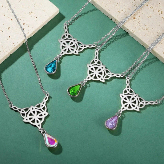 Celtics Knot Necklace Crystal Witch Jewelry-MoonChildWorld