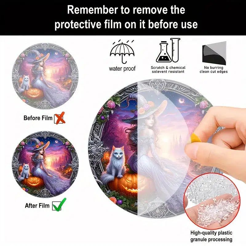 Halloween Witch Suncatcher Enchanting Acrylic Sign-MoonChildWorld