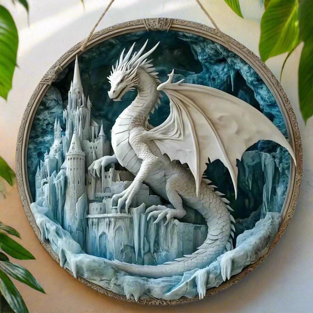 Vintage Dragon Wooden Sign Mythical Dragon Hanging Sign-MoonChildWorld