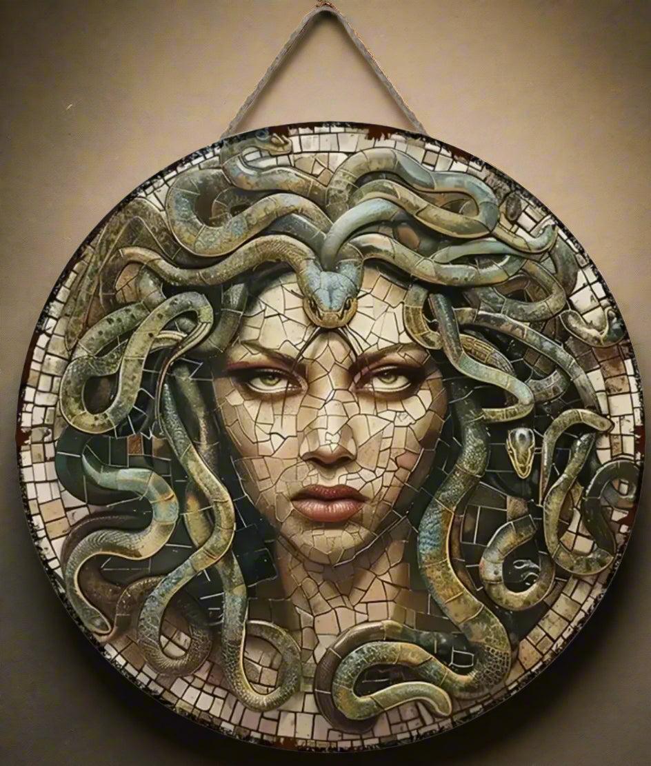 Mystic Medusa Wooden Sign Mythology Hanging Sign-MoonChildWorld