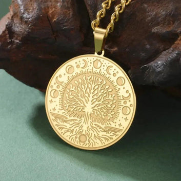Tree of Life Moon Phase Necklace Pagan Jewelry-MoonChildWorld