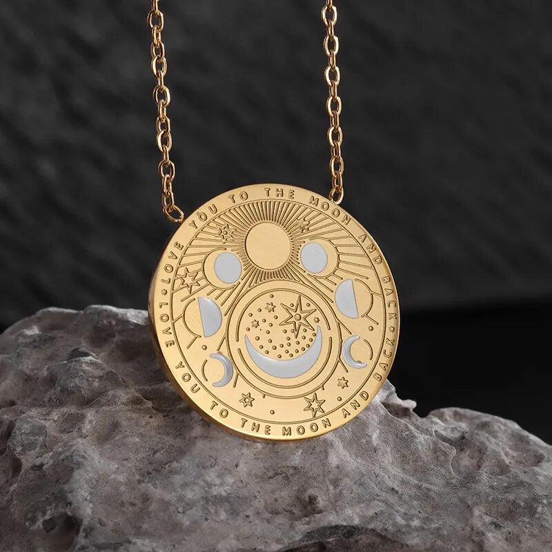 Sun Moon Mystic Necklace Wiccan Jewelry-MoonChildWorld