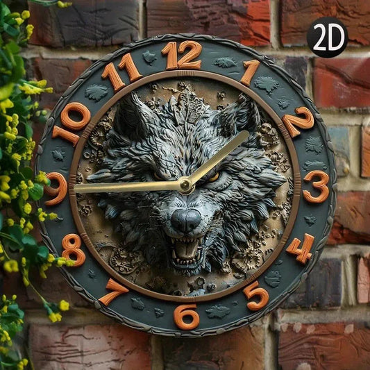 Gothic Wolf Wall Clock Spirit Animals Home Decor-MoonChildWorld