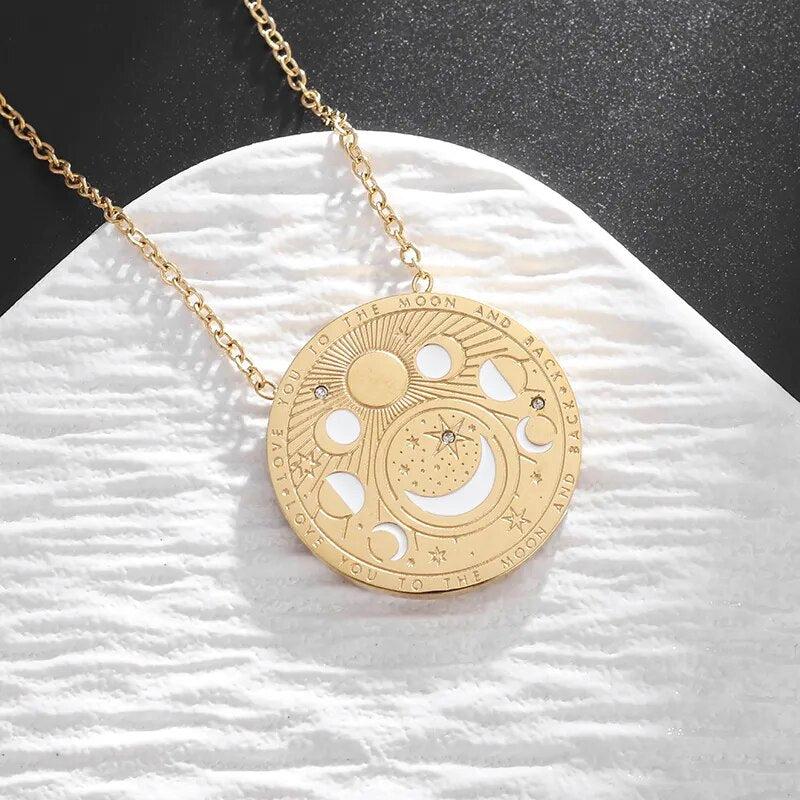Sun Moon Mystic Necklace Wiccan Jewelry-MoonChildWorld