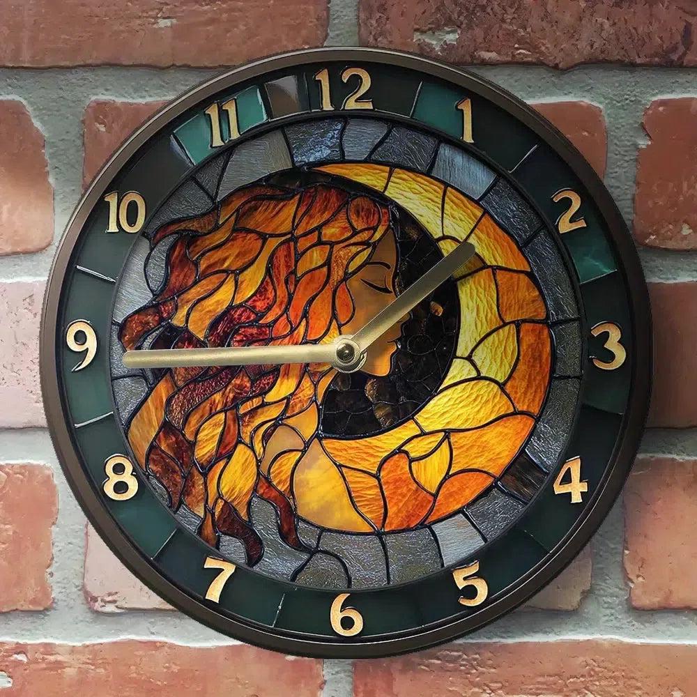 Wicca Moon Goddess Metal Wall Clock For Pagan Home Decor-MoonChildWorld