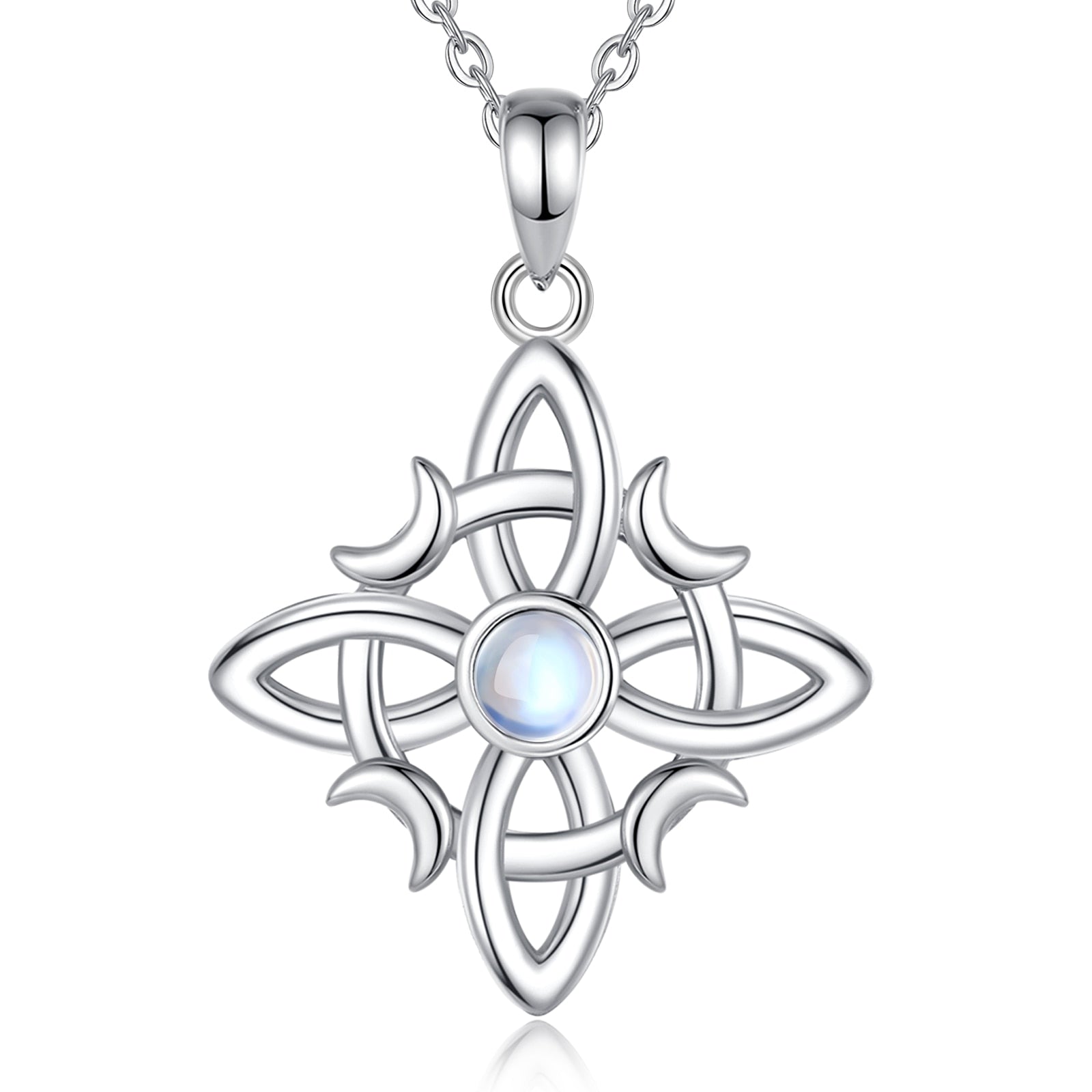 Witch Celtic Knot Necklace Abalone Witchcraft Amulet Wicca Jewelry-MoonChildWorld