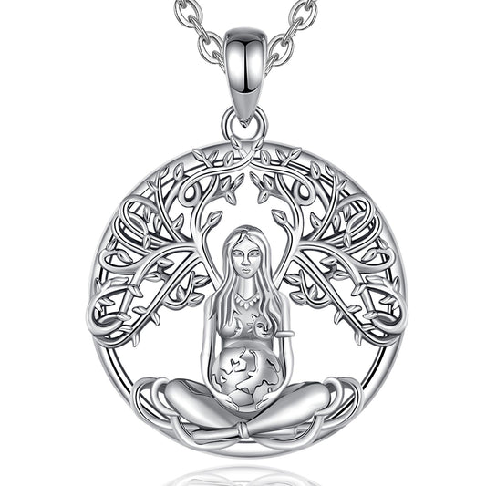 Mother Earth Necklace Pagan Jewelry-MoonChildWorld