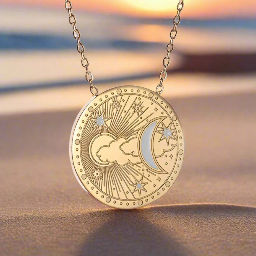 Sun Moon Mystic Necklace Wiccan Jewelry-MoonChildWorld