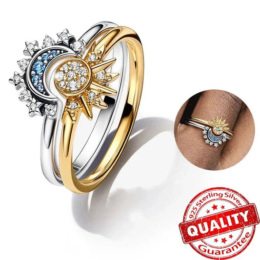 Celestial Sun Moon Ring Set