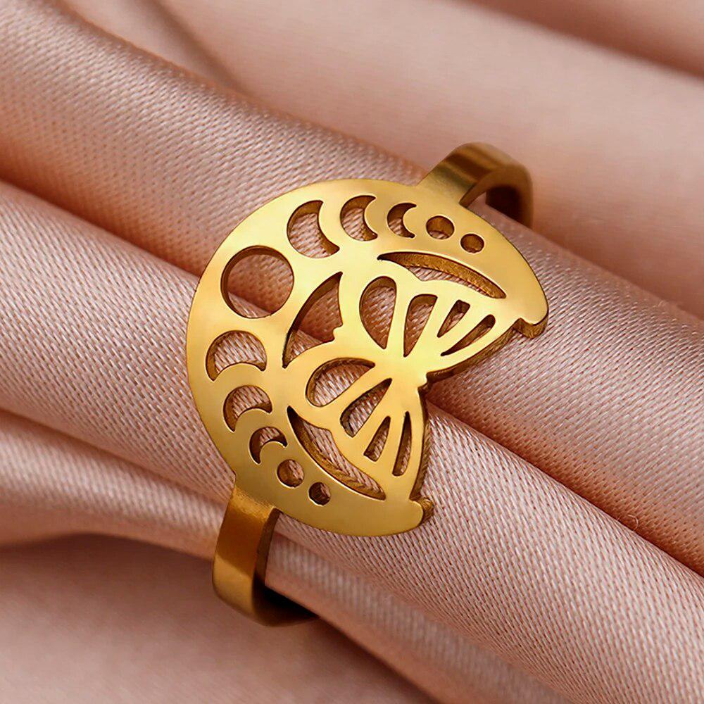 Celtic Knot Moon phase Ring Goddess moon Ring-MoonChildWorld
