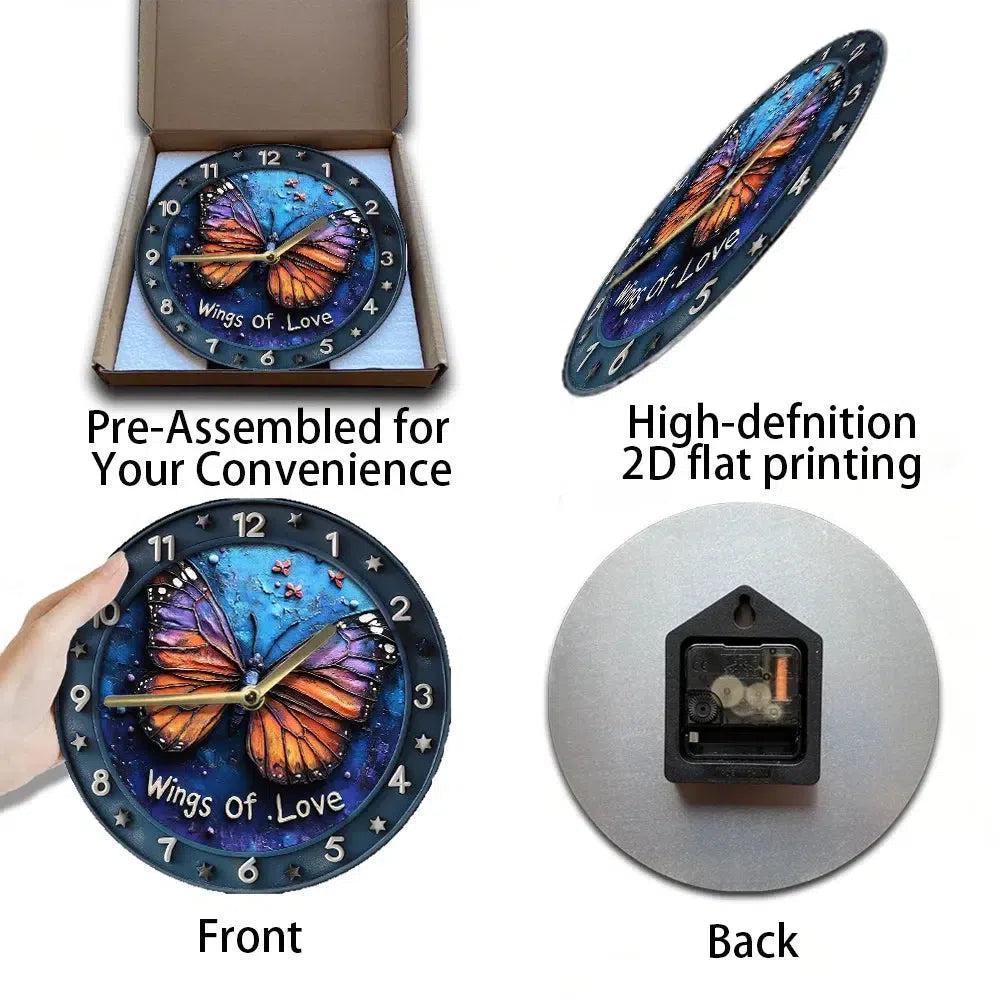 Butterfly Metal Wall Clock For Spring-MoonChildWorld