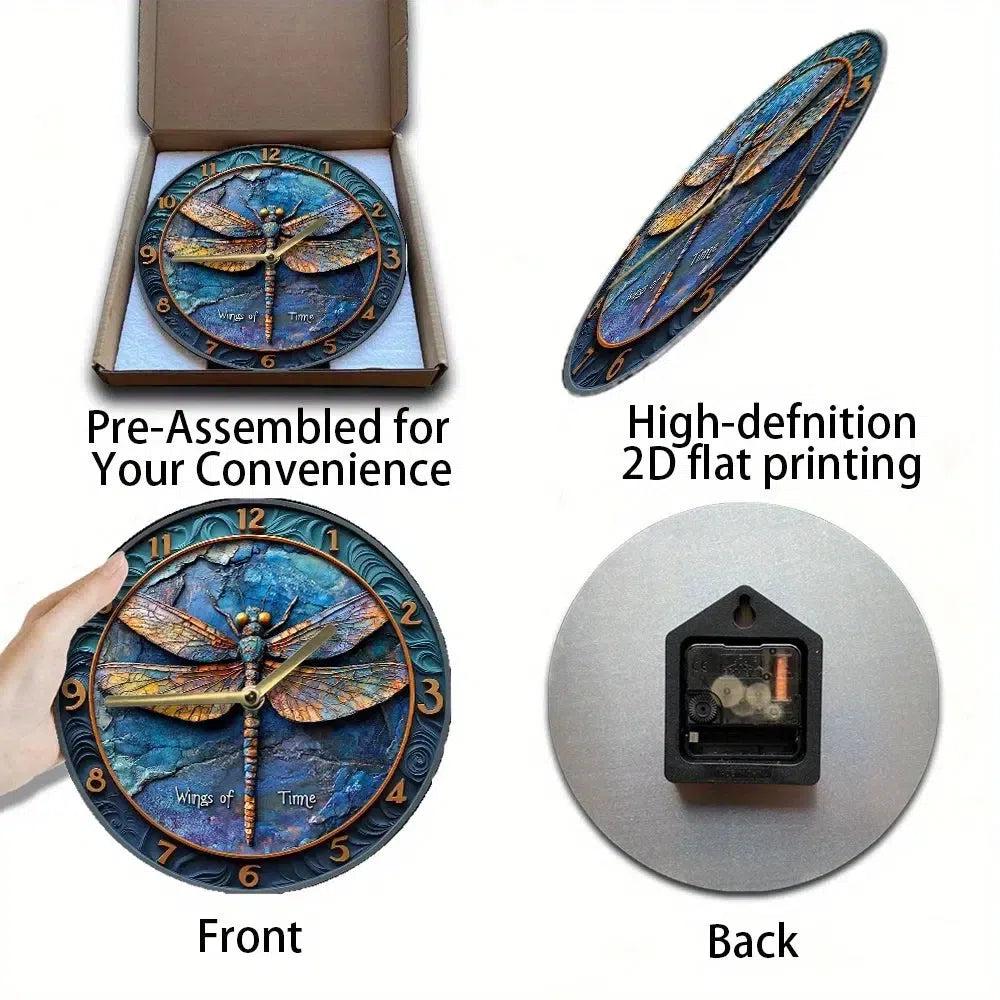 Dragonfly Wall Clock Insect Clock Home Decorations-MoonChildWorld
