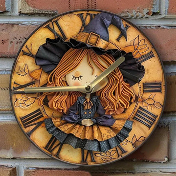 Cute Witch Wall Clock for Halloween Decorations-MoonChildWorld