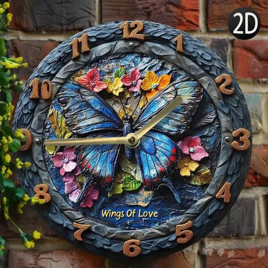 Butterfly Wall Clock Boho Butterfly Home Decor-MoonChildWorld