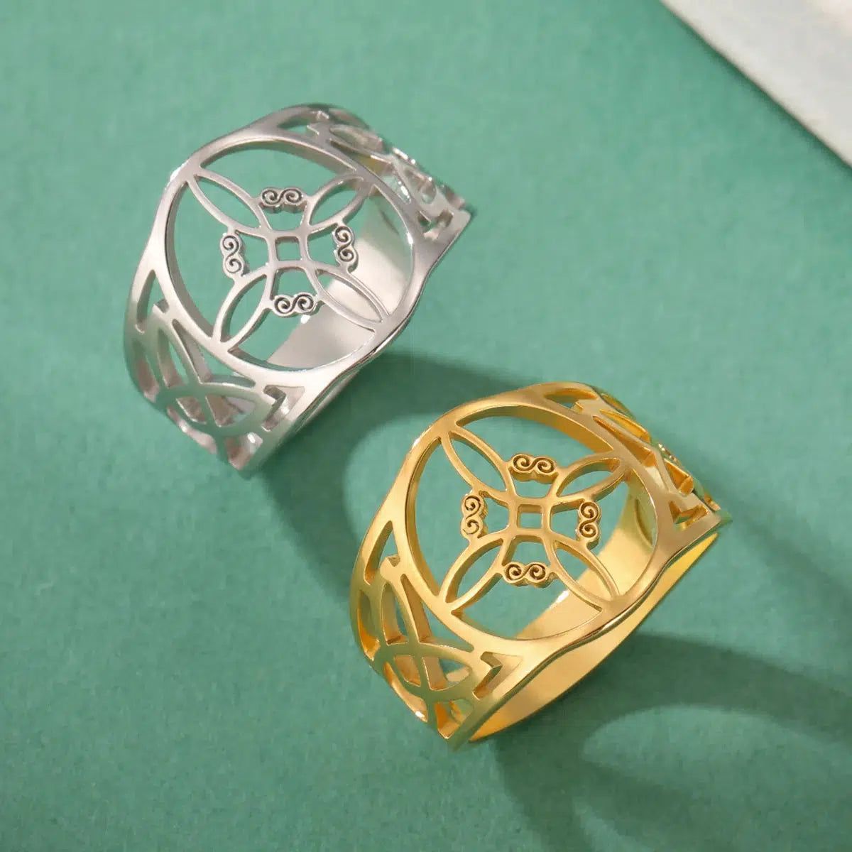 Witch Knot Ring Celtic Pagan Ring Protection Jewelry-MoonChildWorld