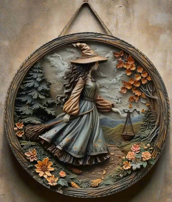 Witch Wooden Sign Halloween Hanging Sign Gothic Wood Sign-MoonChildWorld