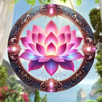 Lotus Acrylic Sign Lotus Window Decor Mystic Home Decor-MoonChildWorld