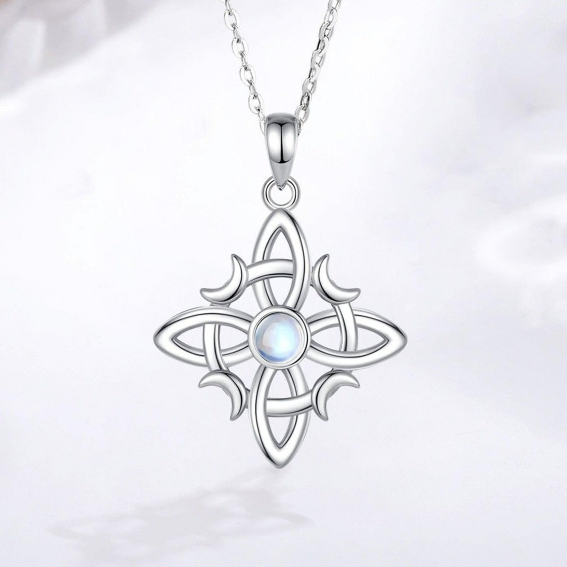 Witch Celtic Knot Necklace Abalone Witchcraft Amulet Wicca Jewelry-MoonChildWorld