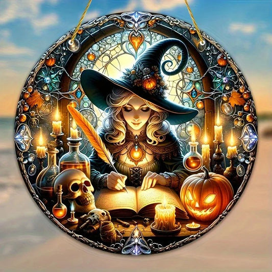 Magic Witch Suncatcher Halloween Acrylic Round Sign-MoonChildWorld