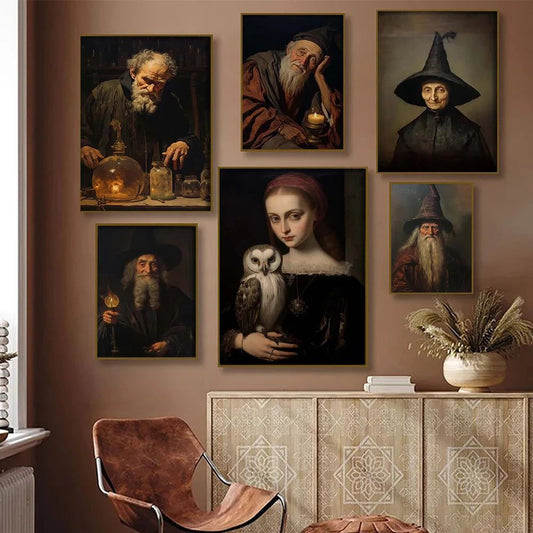 Dark Academia Art The Witch Wizard Poster Gothic Wall Art-MoonChildWorld