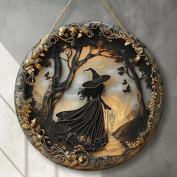 Mystic Witch Acrylic Round Sign Gothic Decor-MoonChildWorld