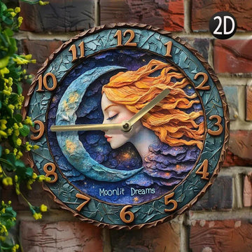 Magic Moon Goddess Wall Clock Pagan Wall Clock Mystic Home Decor-MoonChildWorld