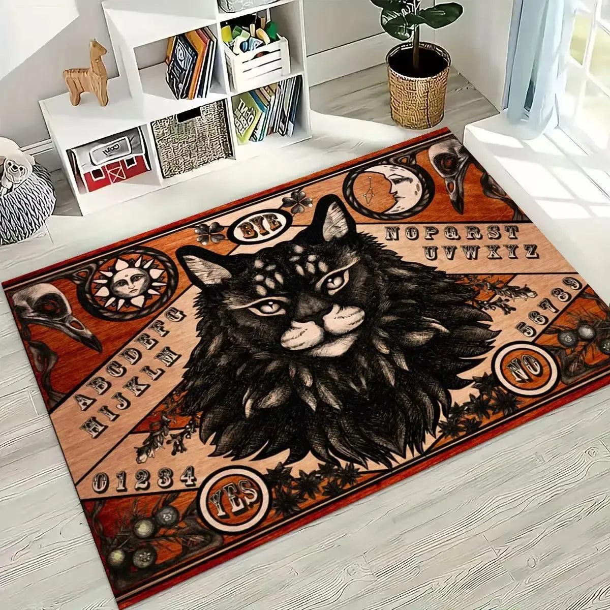 Retro Witch Ouija Gothic Spirit Board Rug Ouija Board Carpet Home Decor-MoonChildWorld