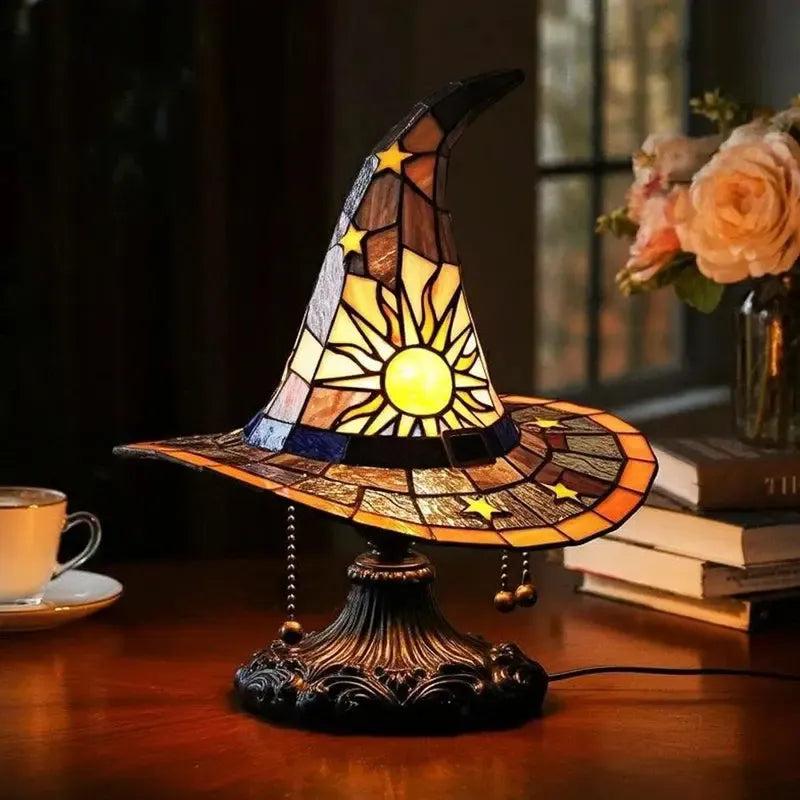 Wizard Hat Lamp Retro Creative Led Night Light Witch Desk Lamp for Halloween Home Decor-MoonChildWorld